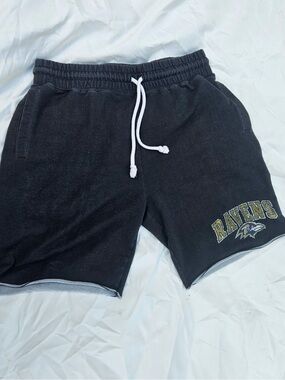 NFL Ravens Athletic Shorts with White Drawstring